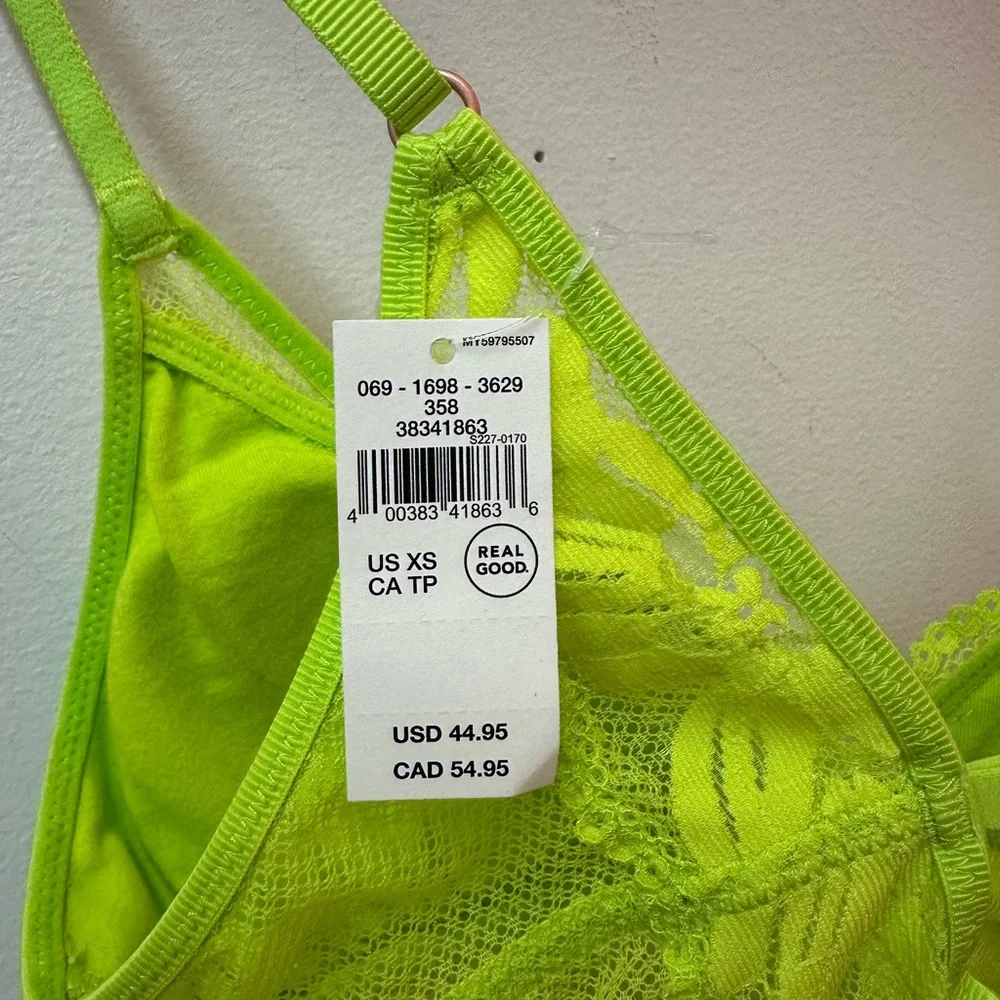 NWT Aerie Vibrant Lime Lace Bralette - Picture 4 of 4